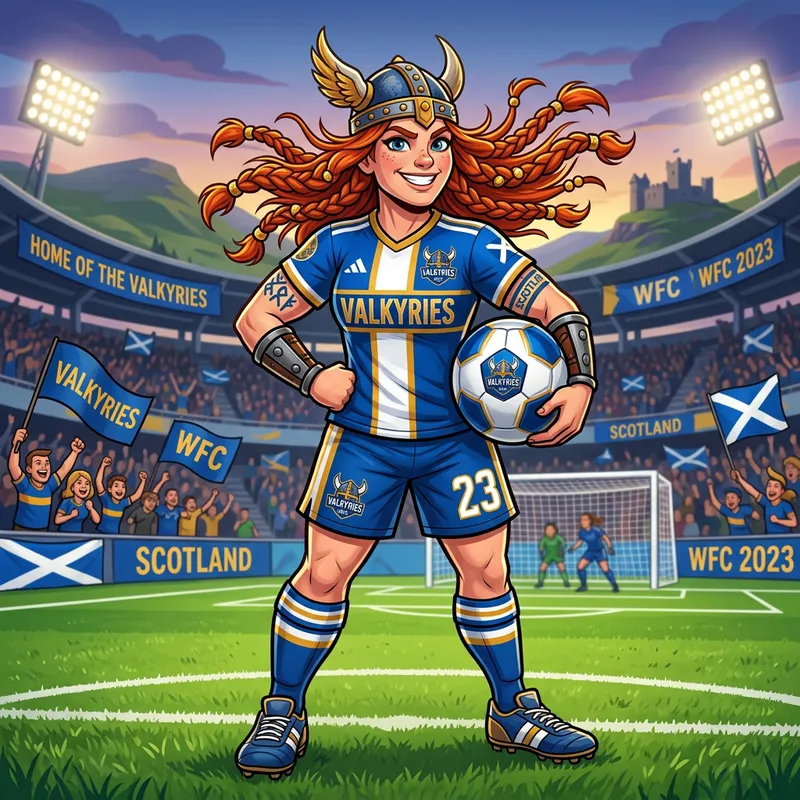 Highland Viking Woman Football Mascot