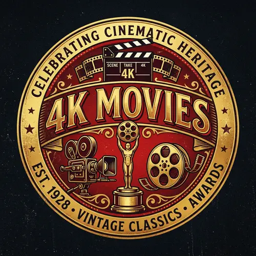 Retro 4K Movies Logo Design | Nostalgic Film Theme