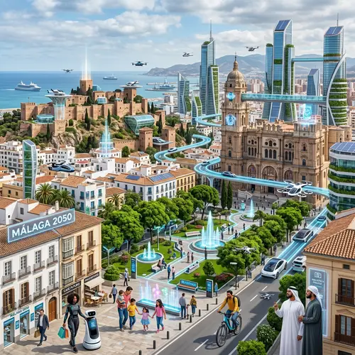 Futuristic Malaga 2050: High-Tech City Blend with Spanish Culture