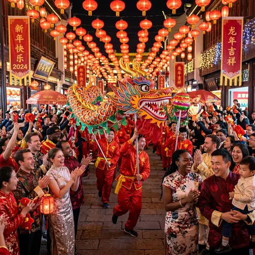 Vibrant Chinese Spring Festival Celebration 2024