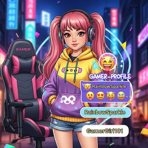Colorful Gamer Girl Profile Design