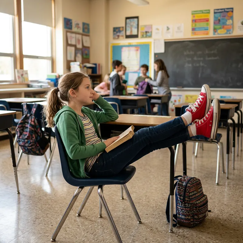 Young Girl Relaxing in School