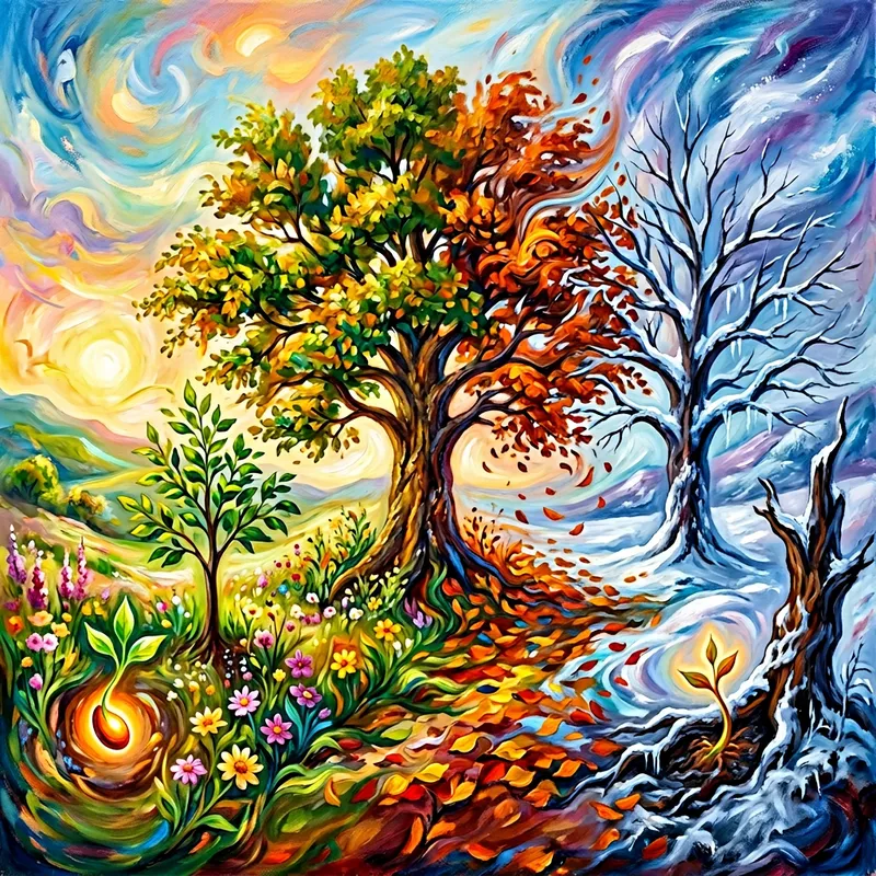 Cycle of Life: Abstract and Vibrant Art