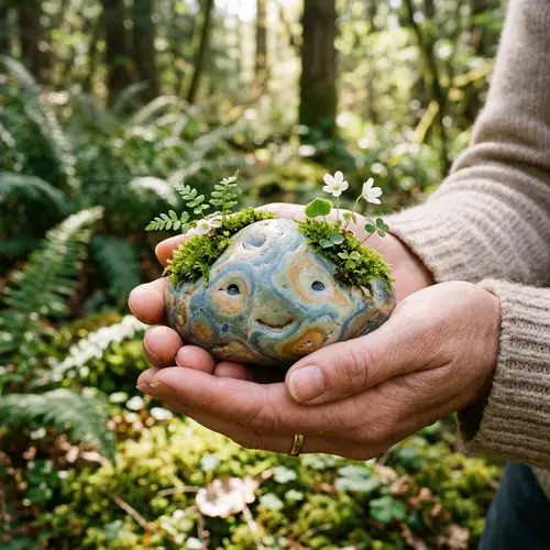 Charming and Endearing Rock with Colorful Patterns - Nature's Beauty