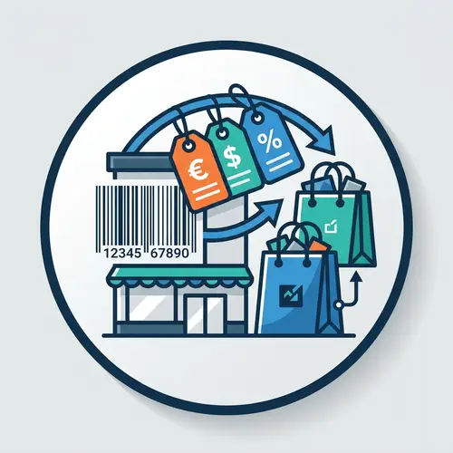 Modern Merchandising System Icon | Retail Design