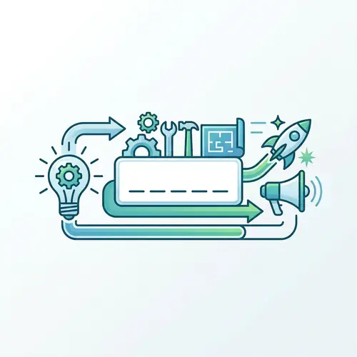 Product Development Icon - Ideation, Production, Marketing