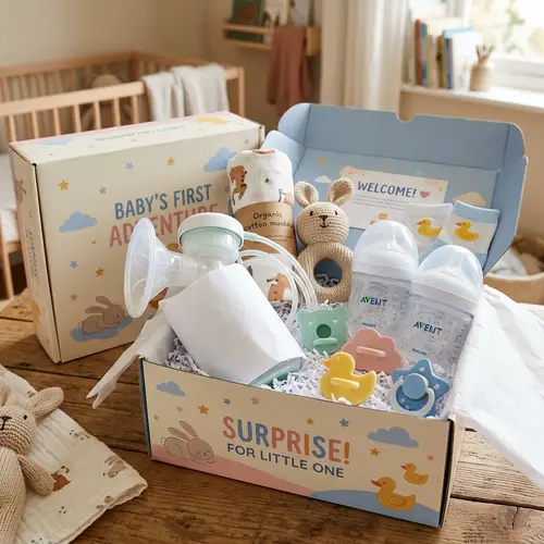 Baby Items Surprise Box with Extractor, Bottles & Pacifiers