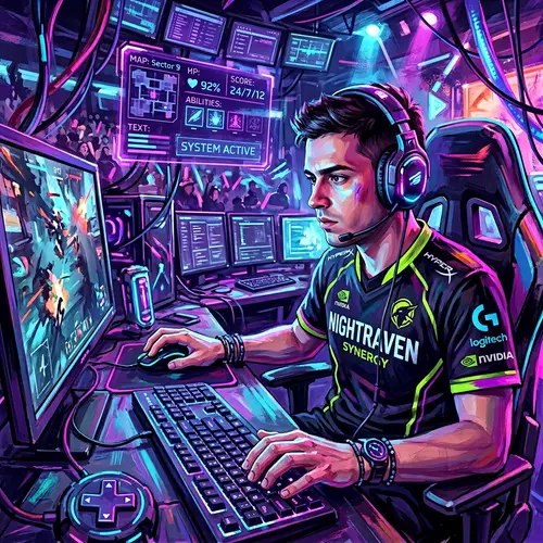 Dynamic Digital Art of an Esports Player
