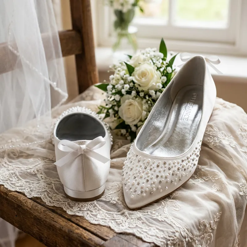 Flat Wedding Shoes for Elegant Bridal Fashion