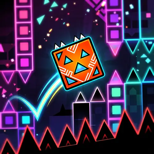 Geometry Dash Inspired Avatar: Vibrant & Geometric Design