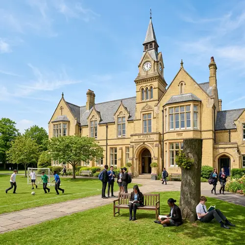 Traditional Yellow Brick School Building