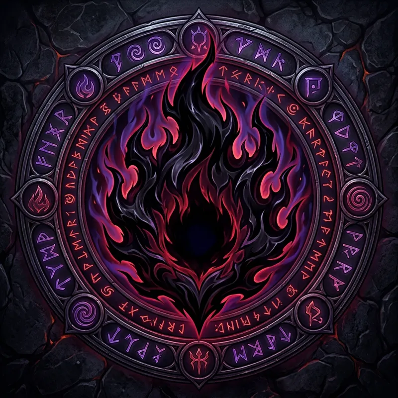 Black Fire Spell - Dark Sorcery Icon Design Black Fire Spell - Dark Sorcery Icon Design