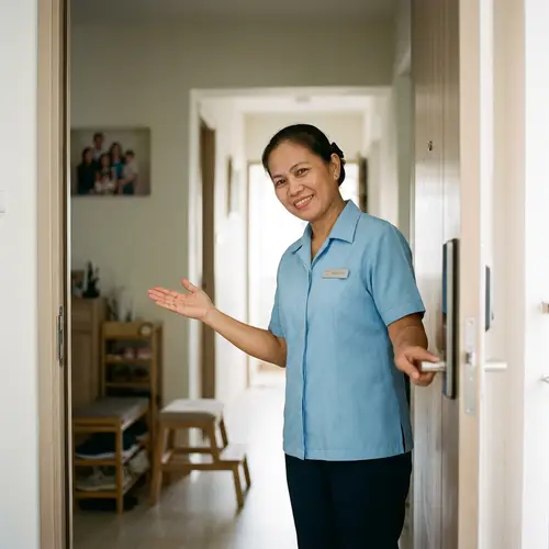 Welcoming Gesture of Foreign Maid