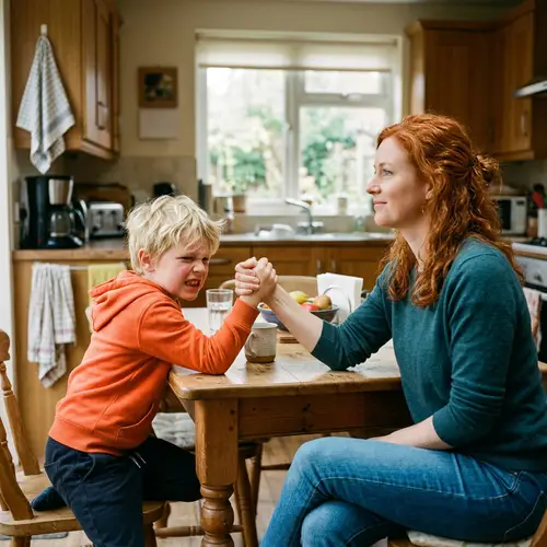 Kushina Uzumaki Arm Wrestling with Naruto: A Fun Moment