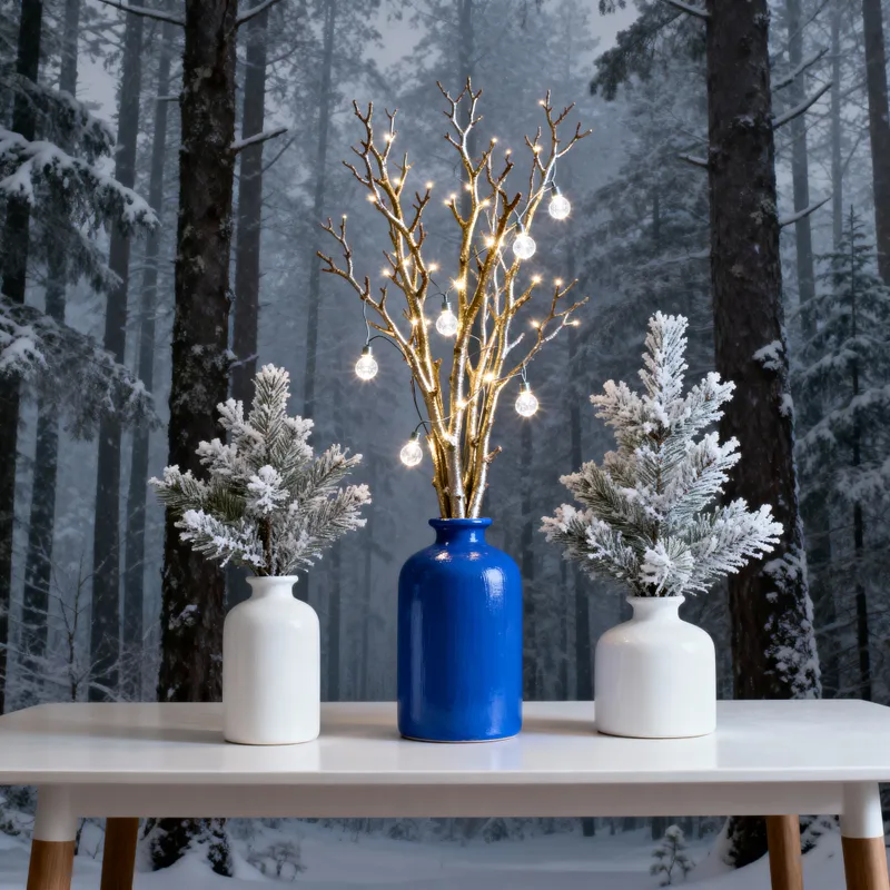 Chic Winter Forest Vases for Modern Decor