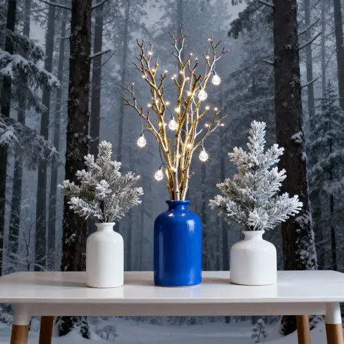 Chic Winter Forest Vases for Modern Decor