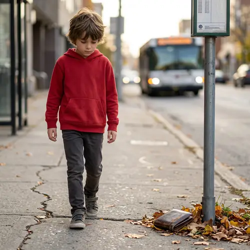 Boy Finds Wallet at Bus Stop