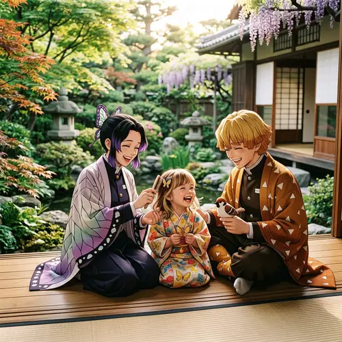 Zenitsu and Shinobu with Their Child