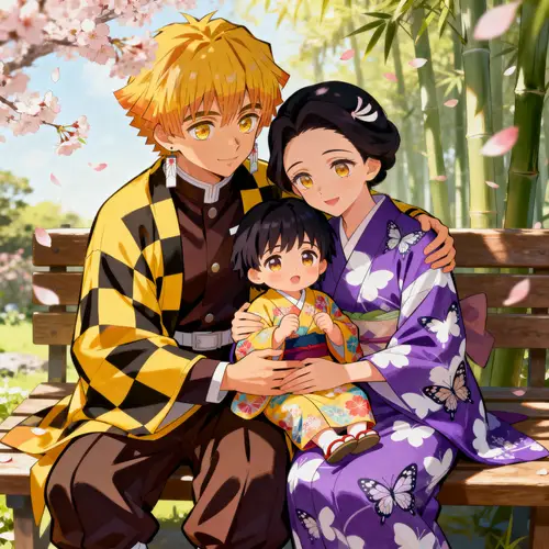 Zenitsu and Shinobu with Their Child