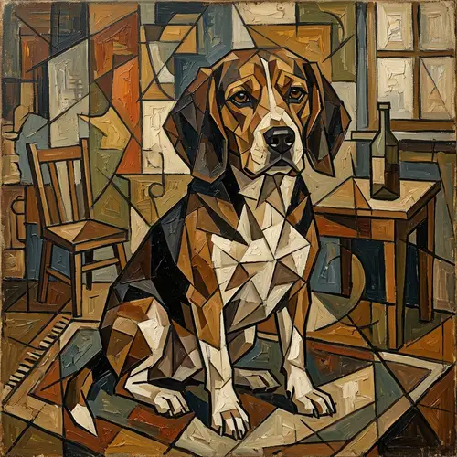Cubist Beagle Art: Unique Canine Creations
