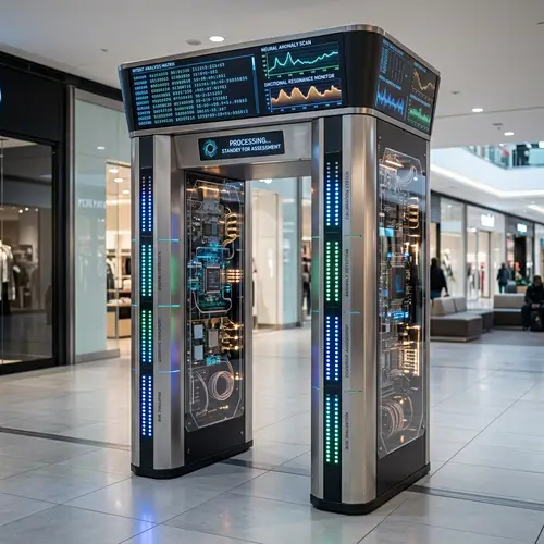 Advanced Metal Detector for Guilt or Innocence Determination | Modern Shopping Mall Security