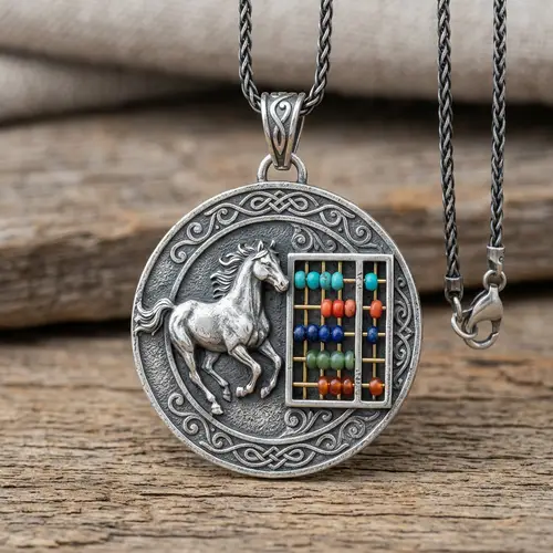 Horse and Abacus Pendant Design