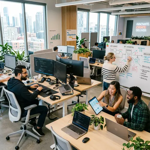 Innovative Modern Software Company Office Scene