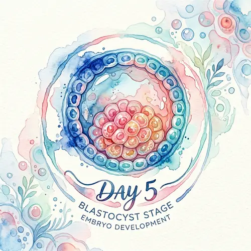 Watercolor Logo Stage 5 Embryo Illustration