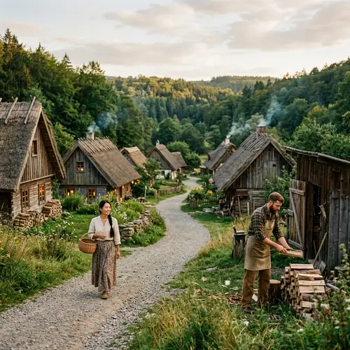 Serene Village with Eliza and Nikolai | Tranquil Forest and Meadow Setting