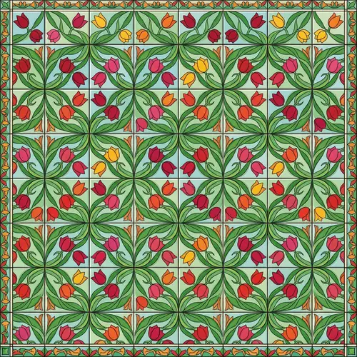 Square Tessellation of Tulips with Leaves
