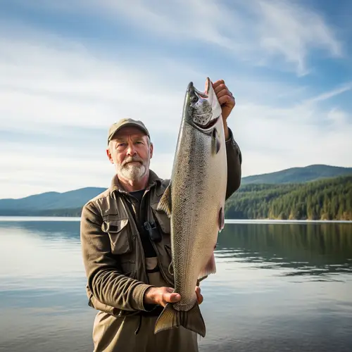 Proud Old Fisherman with His Catch