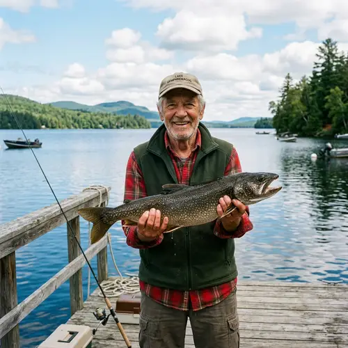 Proud Old Fisherman with His Catch