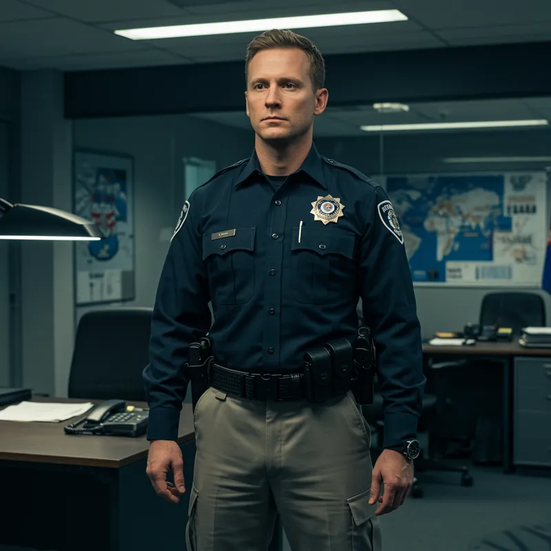 Interpol Officer in Khaki Pants - No Hat Interpol Officer in Khaki Pants - No Hat