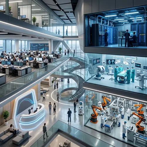 AI Innovation Center | Modern Hi-Tech Building | Specialized Rooms