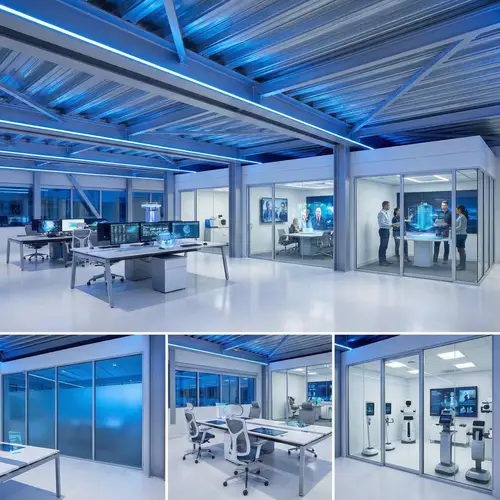 High-Tech Modern Office Building Interior | Five Hi-Tech Rooms