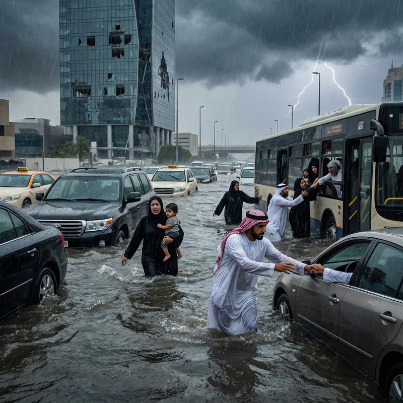 Catastrophic Floods in Dubai: A Desperate Escape