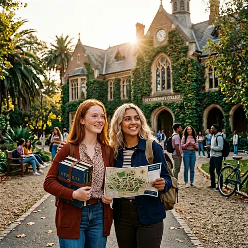 Heartwarming Scene in University Setting with Diverse Students