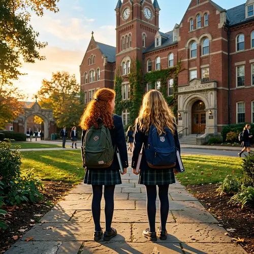 School Girls Ready for a New Day: Diverse Students Together