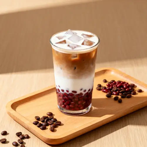Iced Red Bean Latte - Refreshing Café Drink