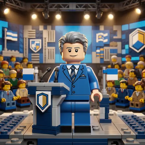 Lego Style Animation of a Calm Young Man