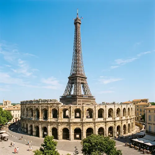 Eiffel Tower in Arenas of Nimes: French Architectural Blend