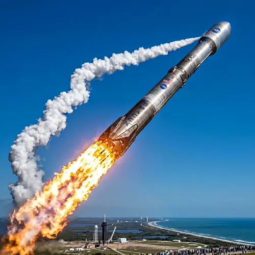 Rocket Ascending into the Sky | Space Exploration Image