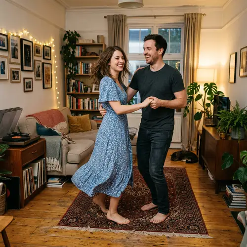 Dancing Couple at Home - Joyful Moments