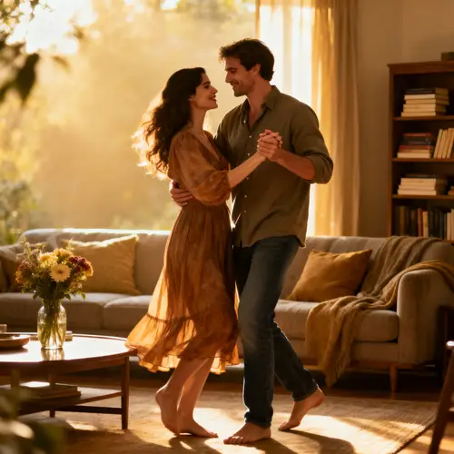 Dancing Couple at Home - Joyful Moments