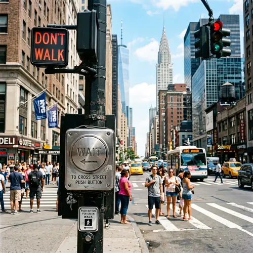 Urban Cityscape with Vibrant Architecture and Traffic Signal