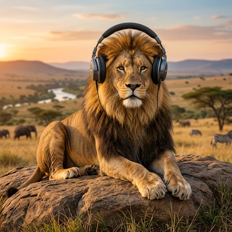 Headphone Lion: Majestic Music Vibes Headphone Lion: Majestic Music Vibes