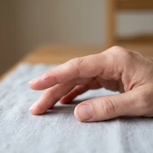 Close-up Depiction of Minor Cut on Caucasian Hand