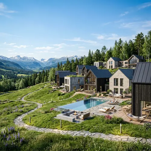 Stunning Scandinavian Houses on a Green Hill