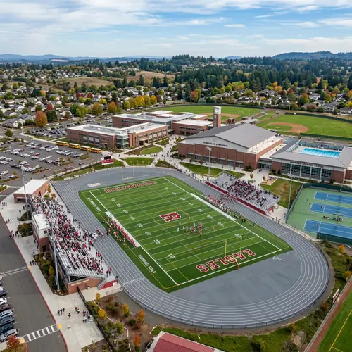 School with Football Field, Gymnasium & Swimming Pool