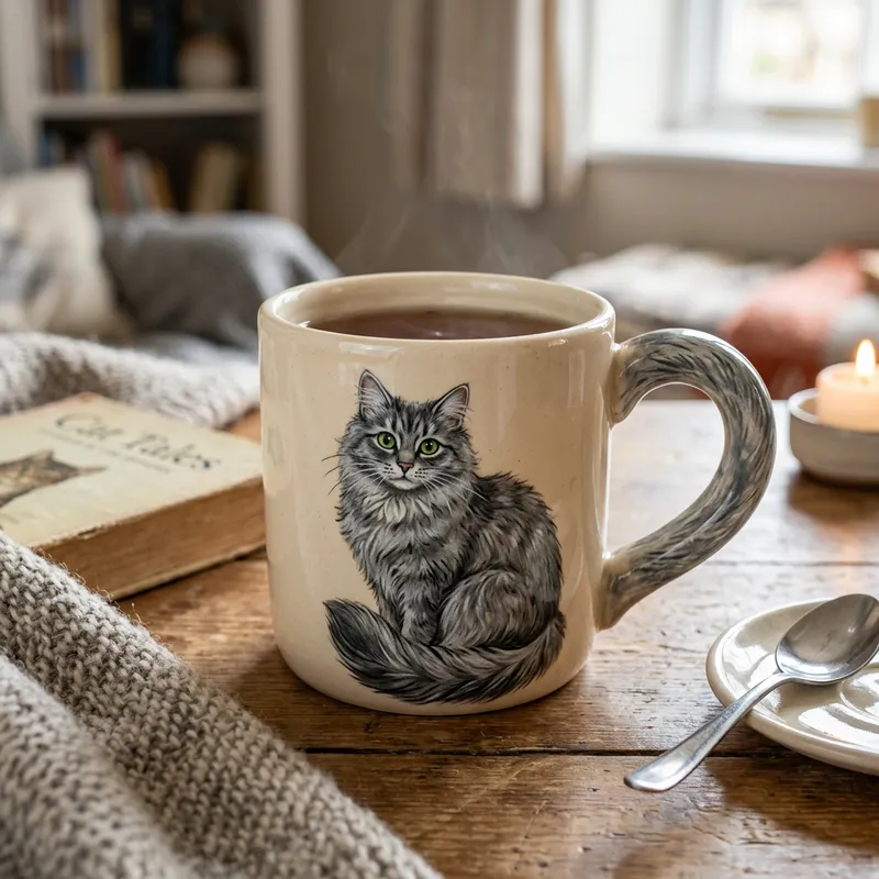 Cute Cat Ceramic Cup - Unique Feline Design for Cat Enthusiasts